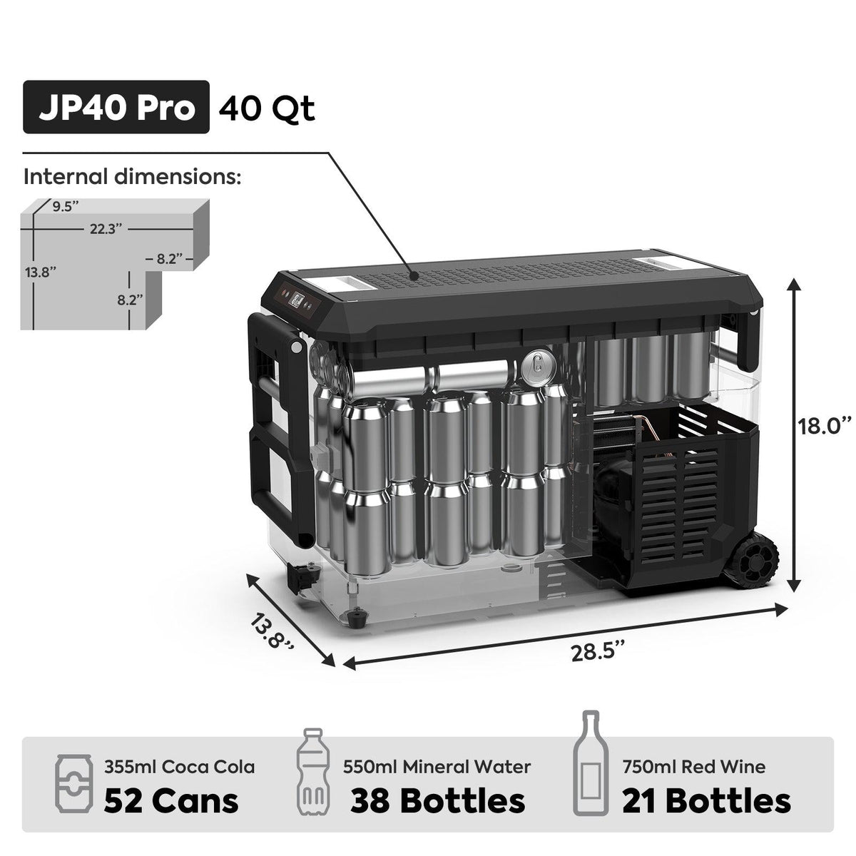 PRO Single Zone Portable Freezer With Cover - Silver