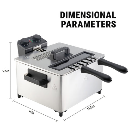 1700W Electric Deep Fryer 3L/5L Stainless Steel