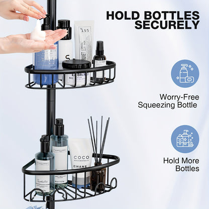 4-Tier Corner Shower Organizer Telescopic Pole