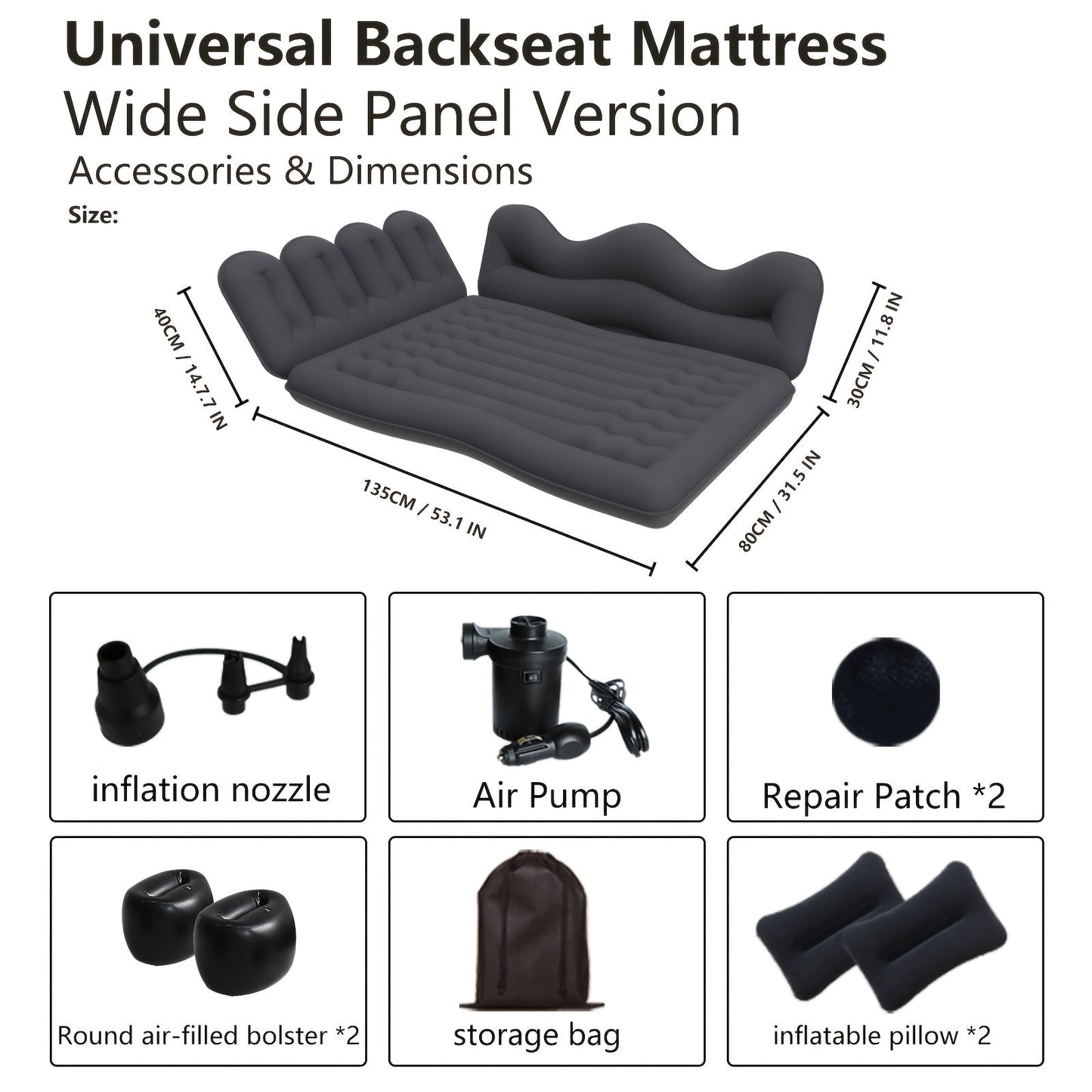 Car Inflatable Mattress Back Seat Bed