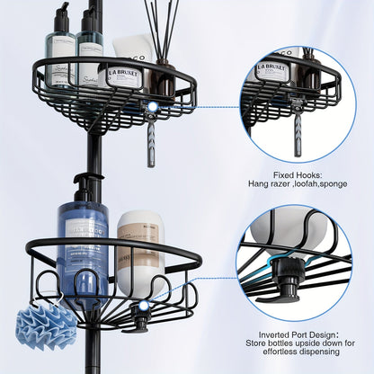4-Tier Corner Shower Organizer Telescopic Pole