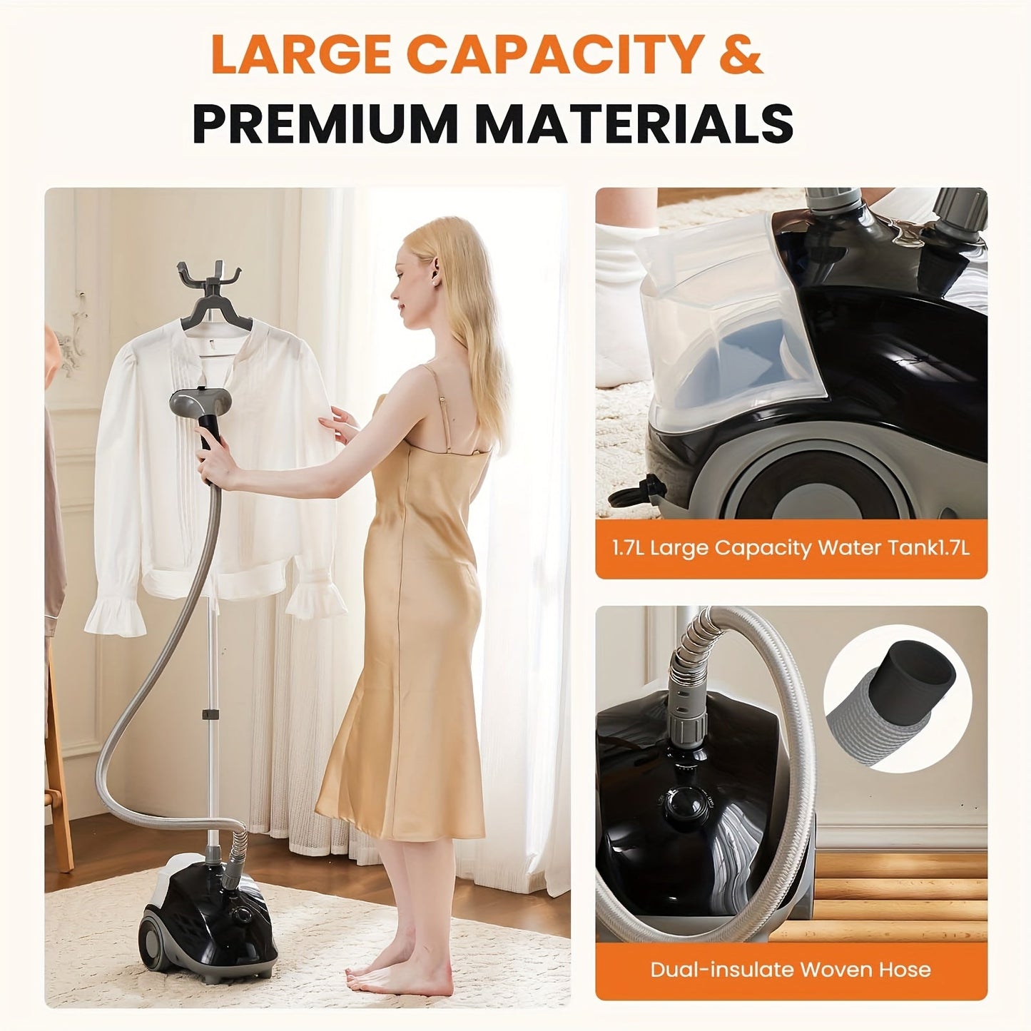 1500W Garment Steamer Standing Clothes Steamer