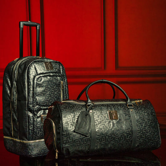 Monogram Leather Roller Bag Set