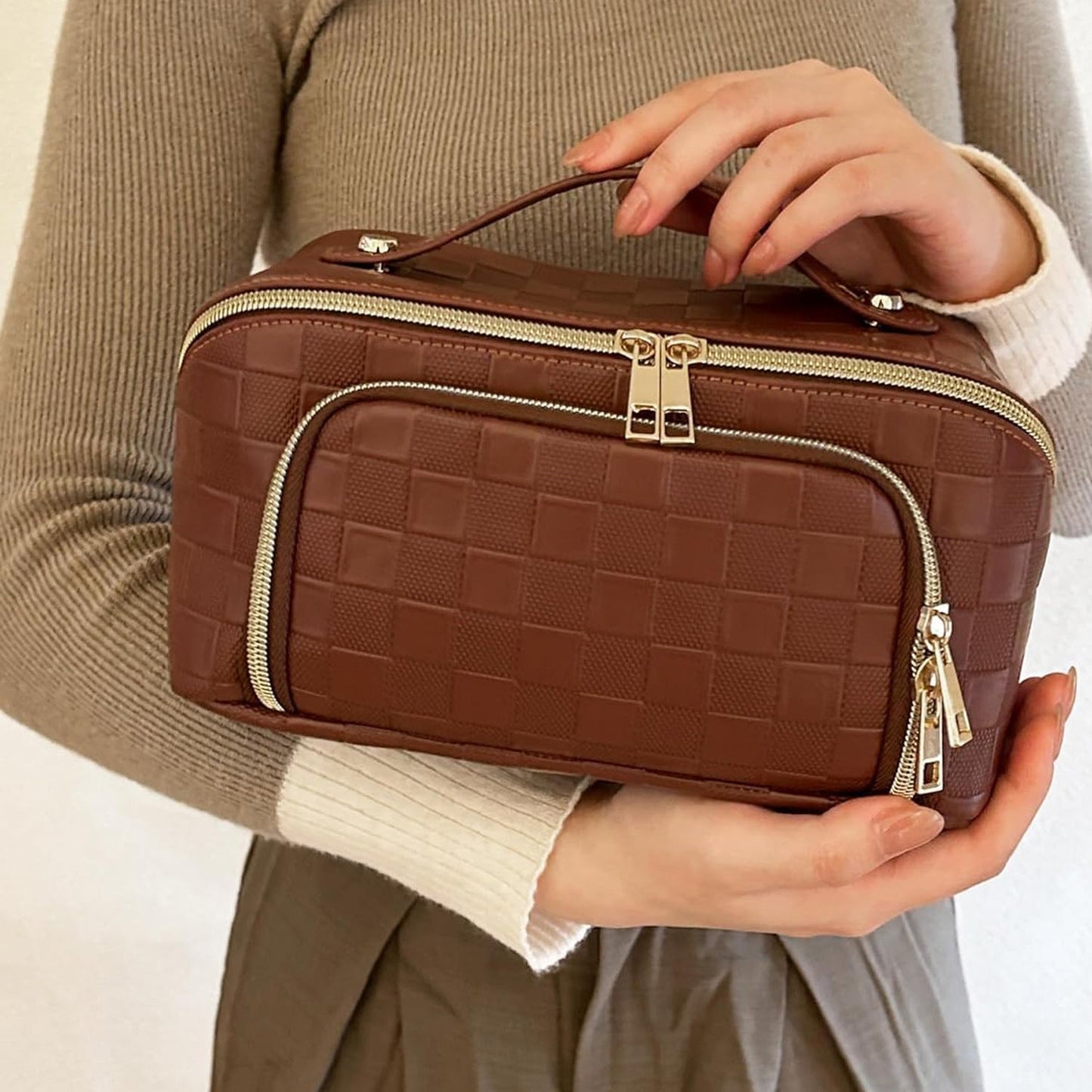 Chessboard Cosmetic Bag