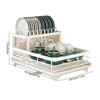 Kitchen Plate Storage Box w/Drainboard