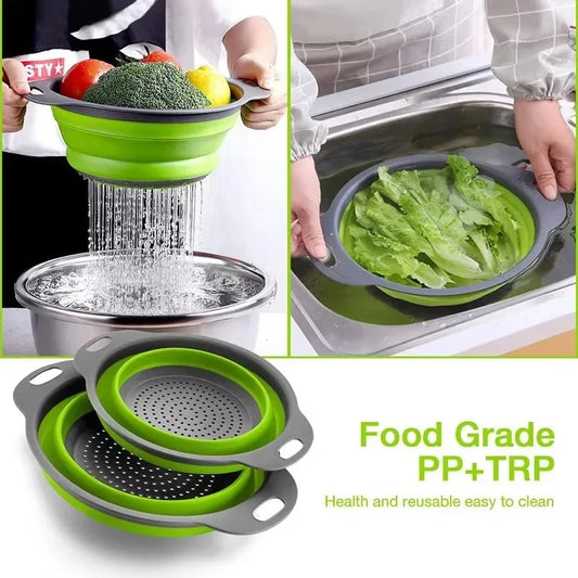 Silicone vegetable and fruit cleaning and drainer