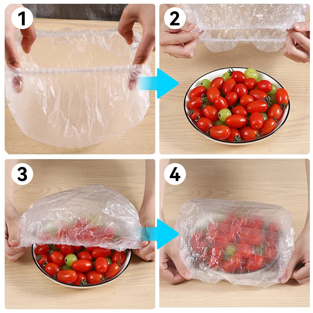 Disposable Food Cover Plastic Wrap Elastic Storage