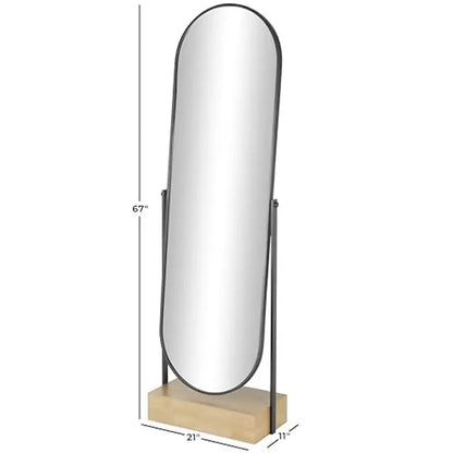 Traditional Oval Shaped Free Standing Floor Mirror