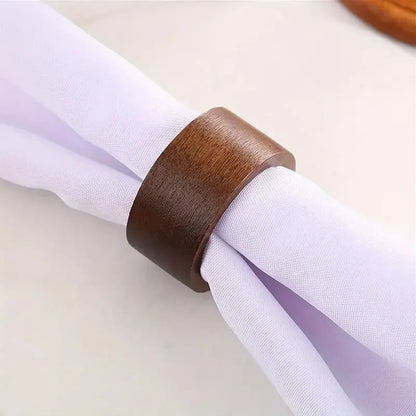 6-pc Solid Color Wooden Napkin Rings