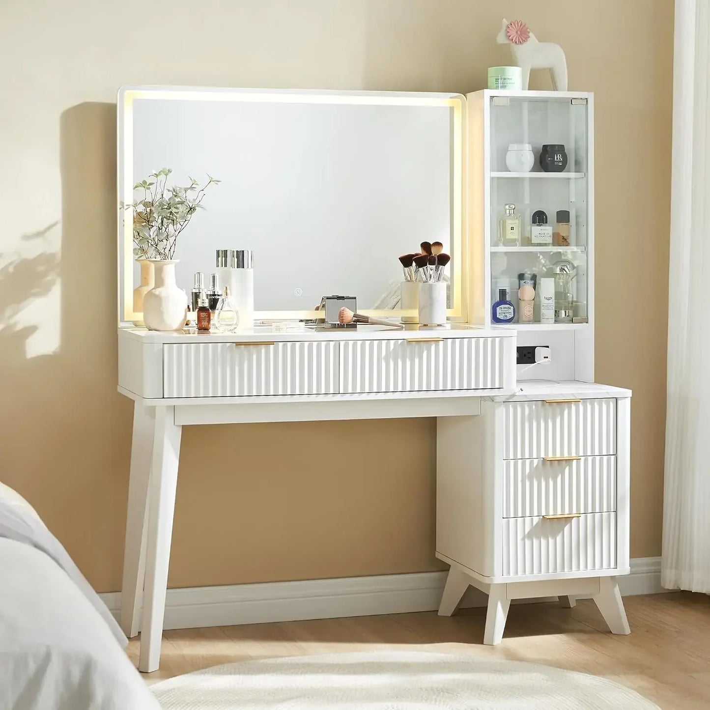 48" Makeup Vanity Desk w/34" Mirror and Lights