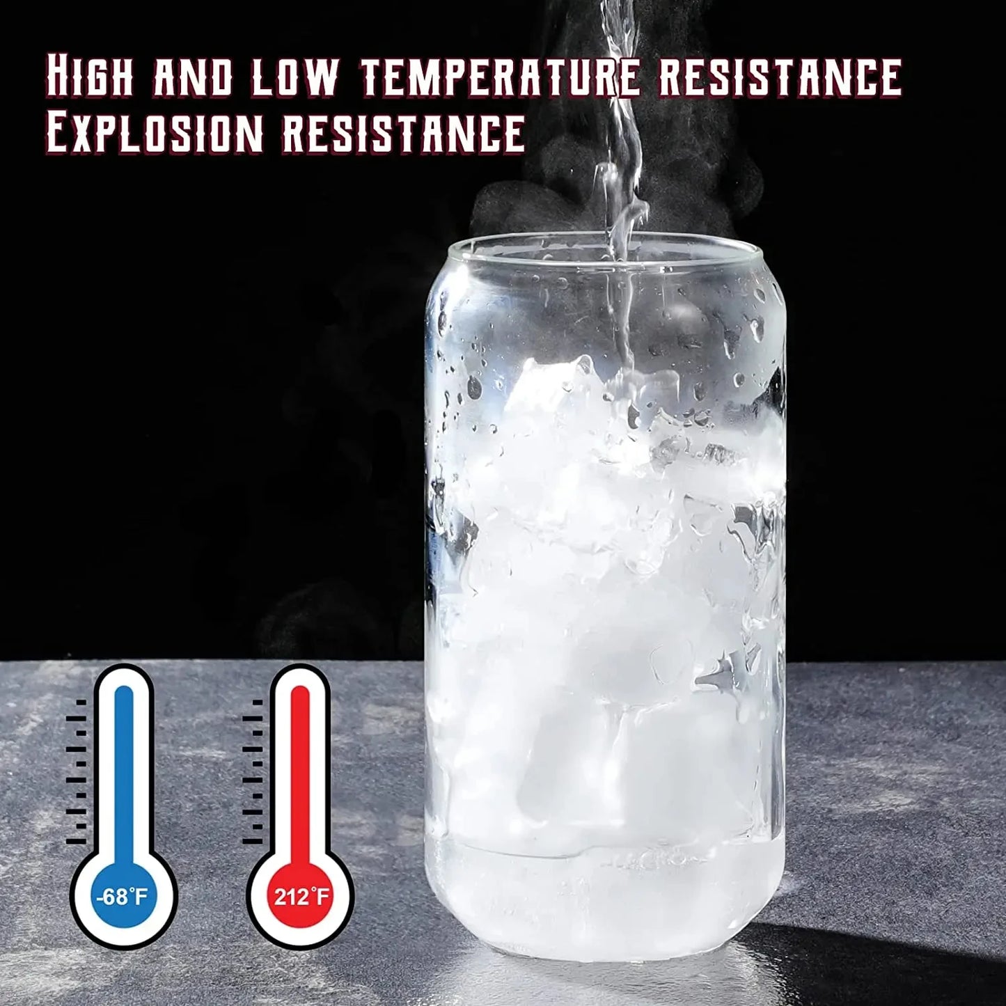4 Bamboo Lid Glass Drinking Glasses with Glass Straw