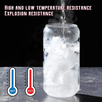 4 Bamboo Lid Glass Drinking Glasses with Glass Straw