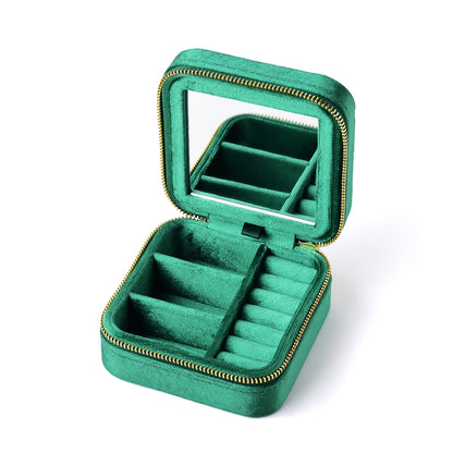 Vintage Velvet Travel Jewelry Box