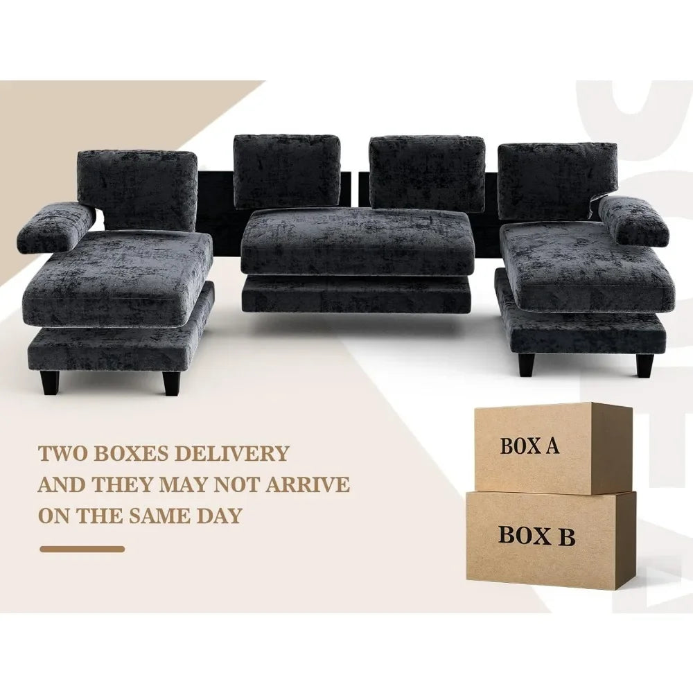 U Shaped Sectional Couches for Living Room