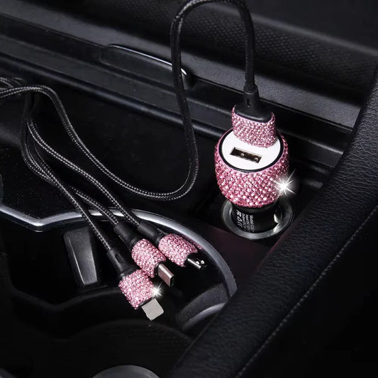 New Bling USB Car Charger Dual Port Fast Adapter