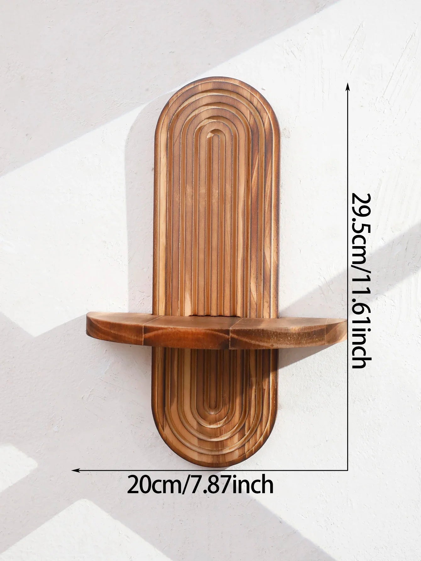 1Pc Boho Style Wooden Wall Shelves