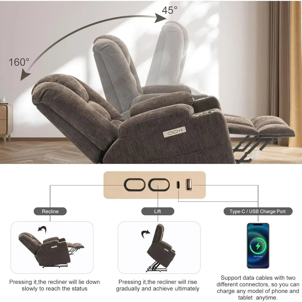 Power Lift Recliner Chair with Heat and Massage
