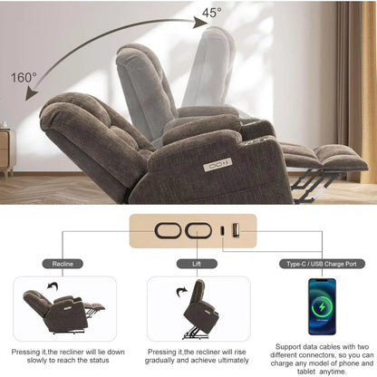 Power Lift Recliner Chair with Heat and Massage