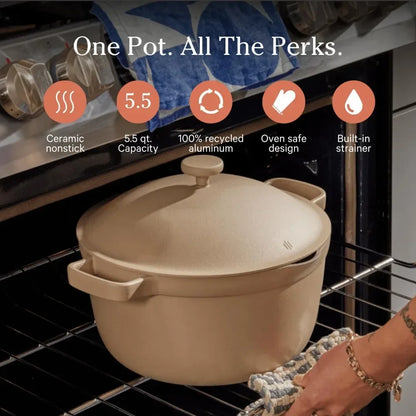 5.5 Qt. Nonstick Ceramic Sauce Pan w/Lid