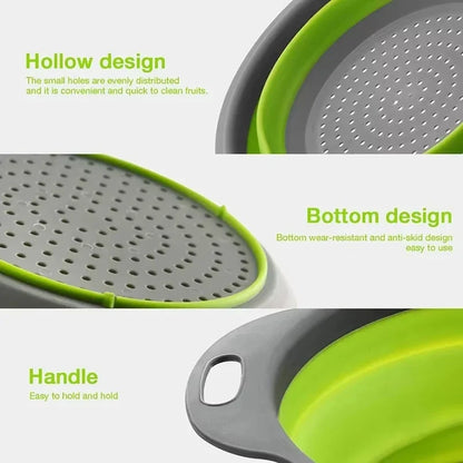 Silicone vegetable and fruit cleaning and drainer
