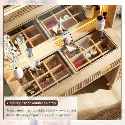 48" Makeup Vanity Desk w/34" Mirror and Lights