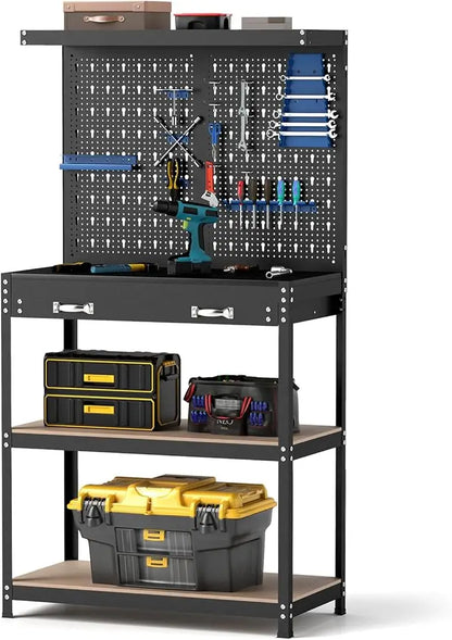 Metal Pegboard Work Bench