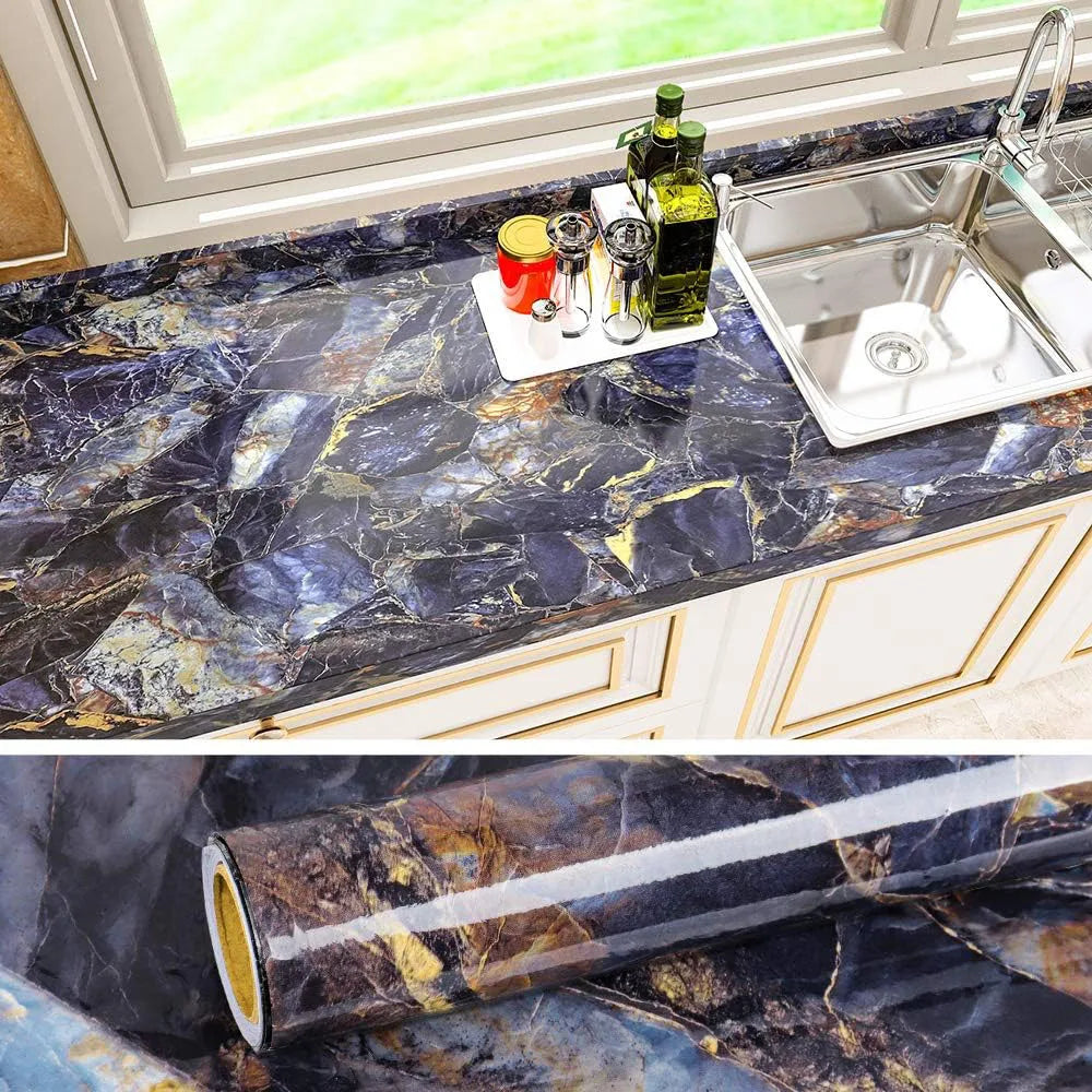 Marble Contact Paper for Counter tops, Removable Peel and Stick