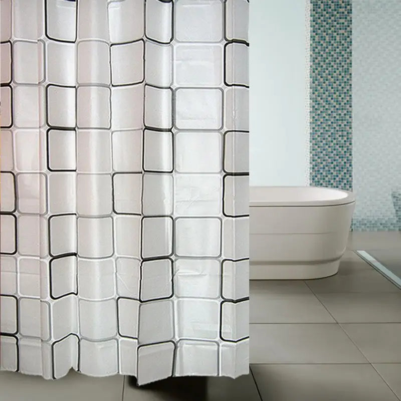 Waterproof Shower Curtain Mildew Bathroom with Hooks