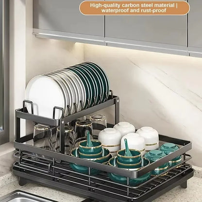 Kitchen Plate Storage Box w/Drainboard