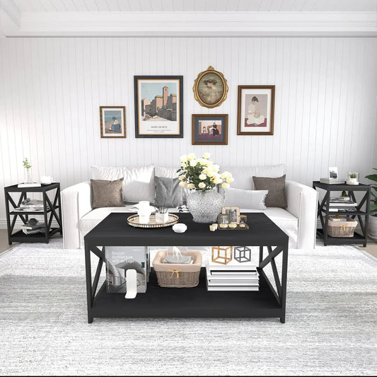Design Coffee Table and 2 End Side Tables