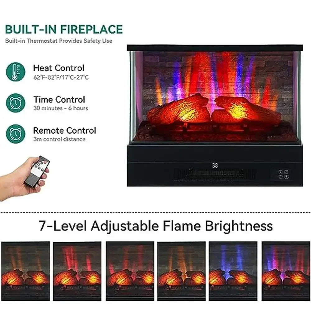60" Electric Fireplace TV Stand w/7-Color Flame