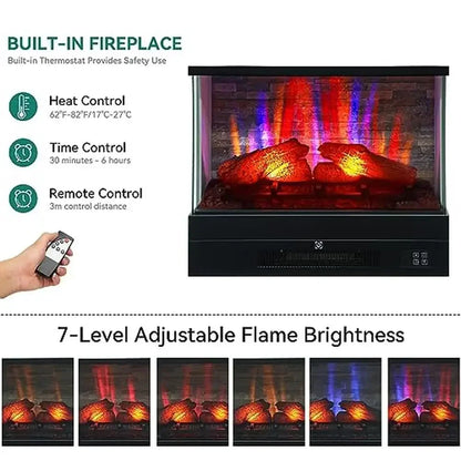 60" Electric Fireplace TV Stand w/7-Color Flame