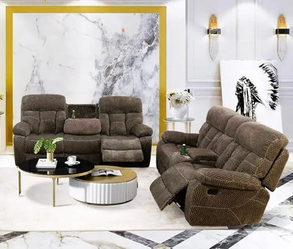 Recliner Living Room Set with LED Lighting