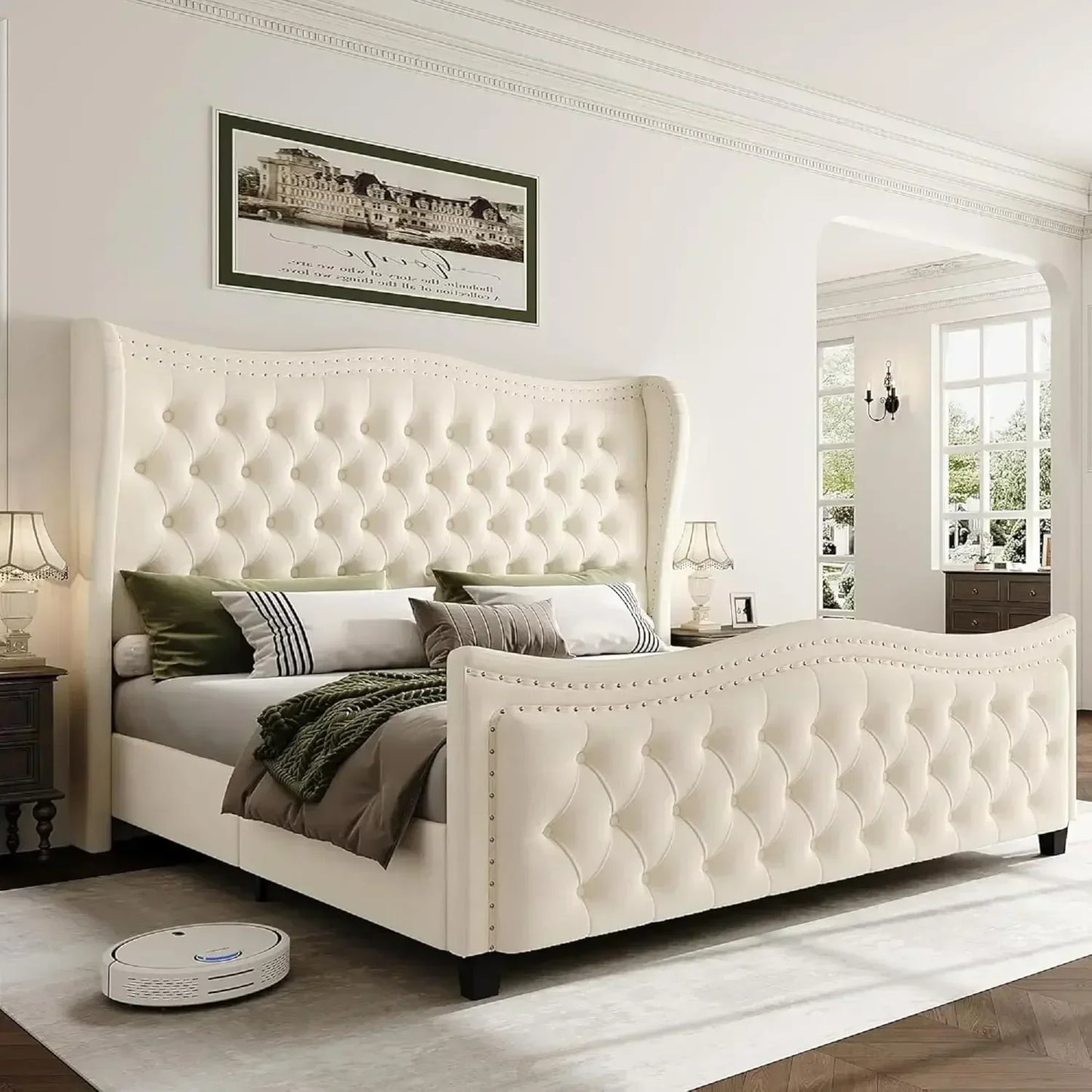 55" Queen or King Size Bed Frame and Headboard