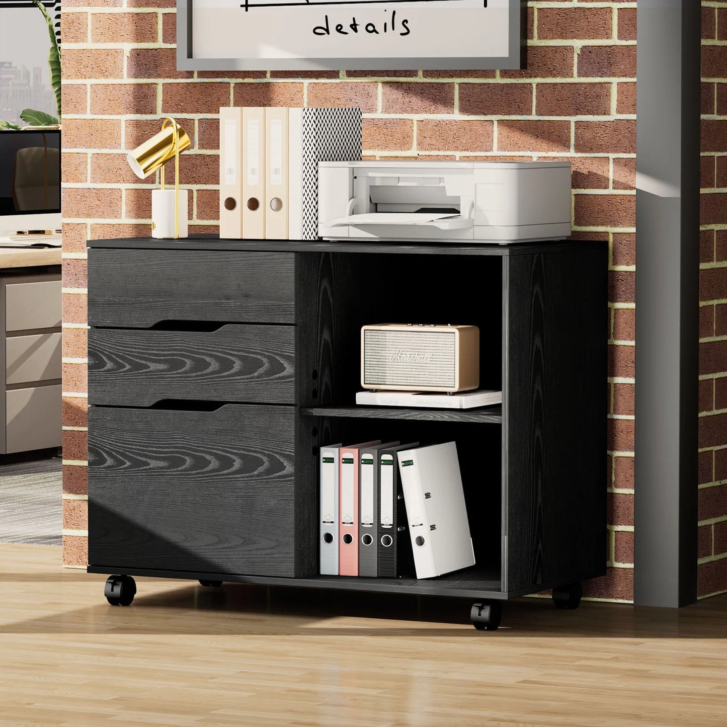 3-Drawer File Cabinet for Office