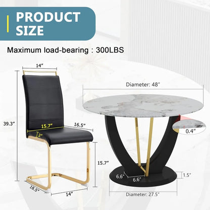4 sets of 48" round dining table with 4 cushioned chairs