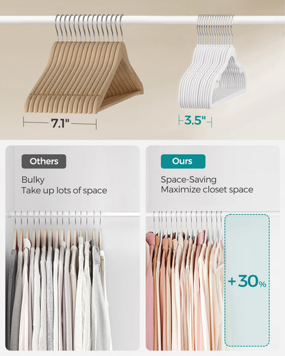 50 Pack Non-Slip Velvet Hangers