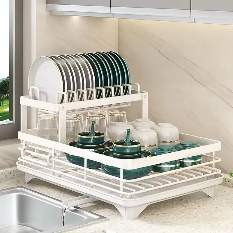 Kitchen Plate Storage Box w/Drainboard