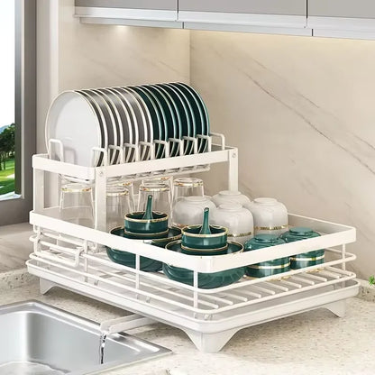 Kitchen Plate Storage Box w/Drainboard