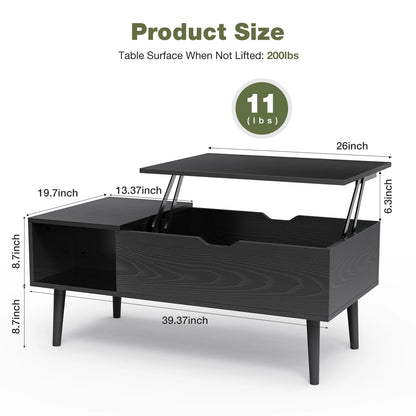 39.37" Lift Top Coffee Table For Living Room