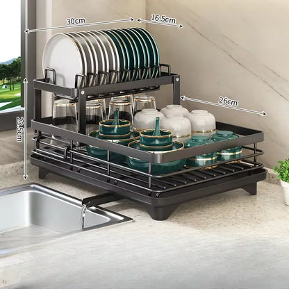Kitchen Plate Storage Box w/Drainboard