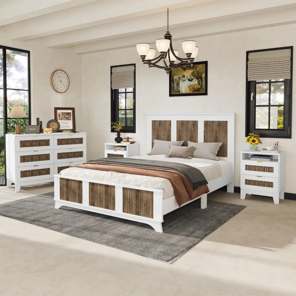 4-Pc Queen Size Farmhouse Bedroom Set