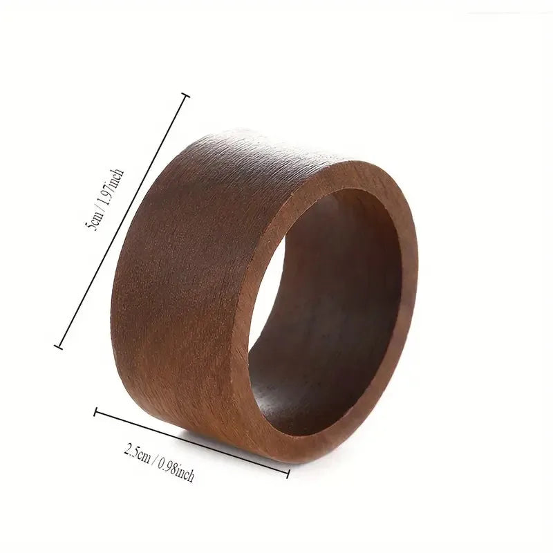 6-pc Solid Color Wooden Napkin Rings