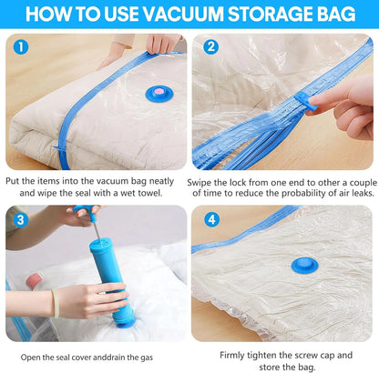 Vacuum Storage Bags 6 Size Space Saver Vacuum Sealed Bags