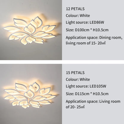 Living Room Lights Modern LED Ceiling Lamp Nordic Leaf Design Bedroom Dining Room Chandeliers Home Decor Interior Light Fixture