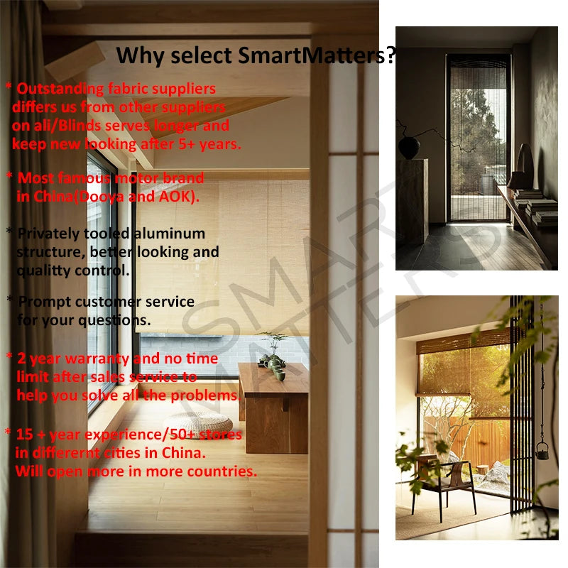 SmartMatters Motorized Bamboo Shades