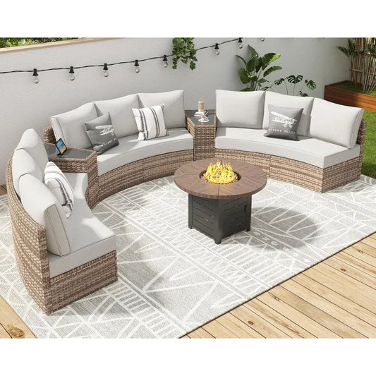 11-Pc Half Moon Patio Furniture Set