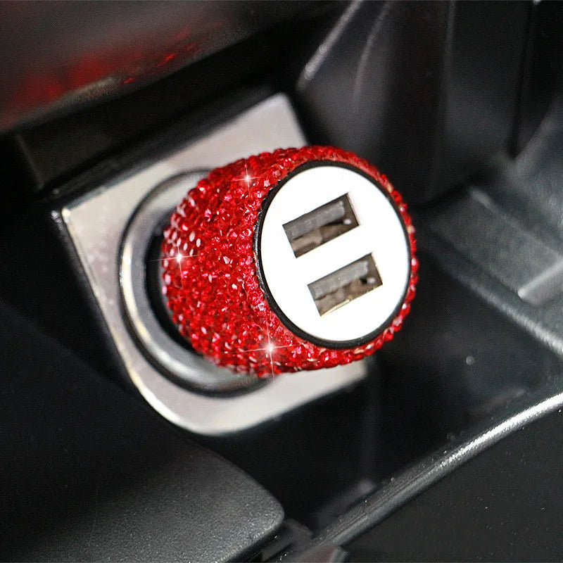 New Bling USB Car Charger Dual Port Fast Adapter