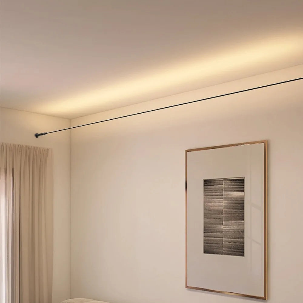 Modern Black White Linear Wall Lamp Skyline Wall Sconce Background LED Bar