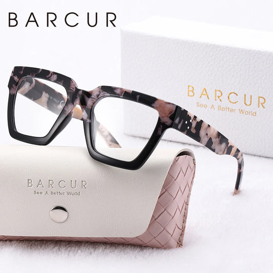 BARCUR Large Fashionable Frame Pink Reading Glasses for Women